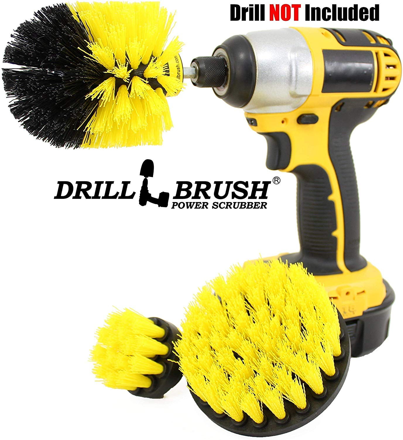 Drill Brushes Set 3pcs Tile Grout Power Scrubber Cleaner Spin Tub Shower Wall 