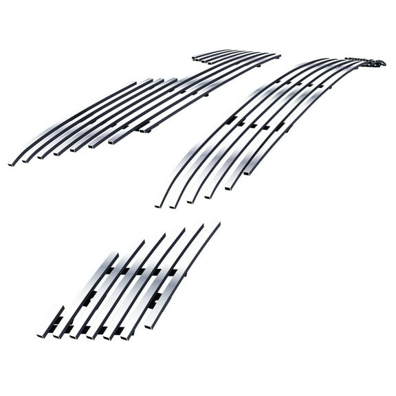 APS Compatible with Toyota Corolla 2009-2010 Main Upper Lower Bumper Stainless Steel SS Chrome Billet Front Grill Grille Insert Combo T66602A