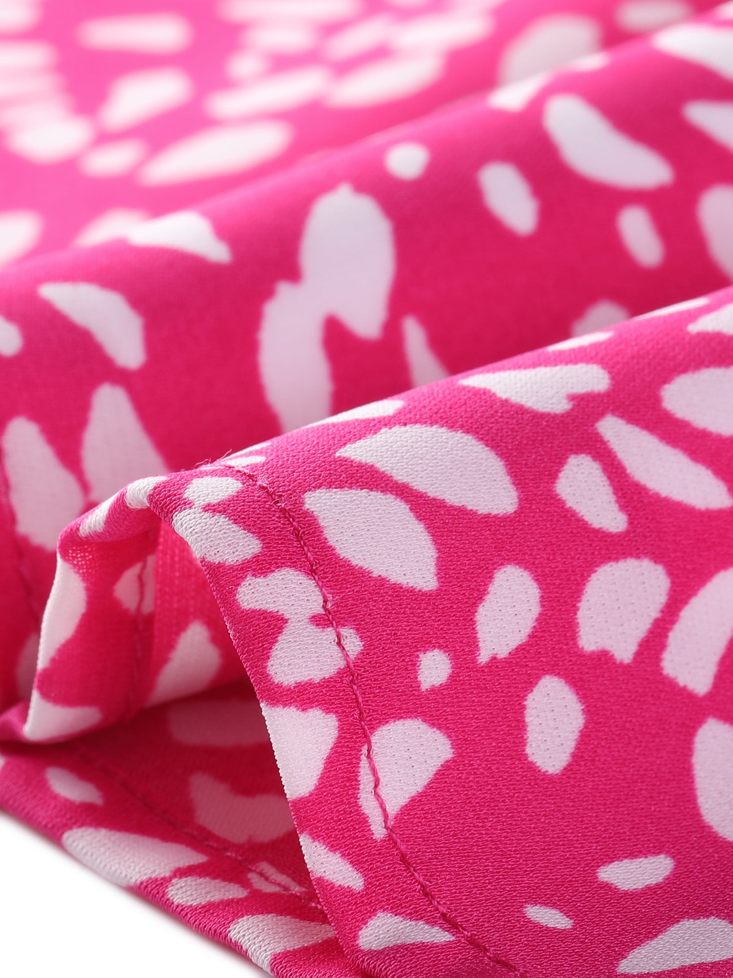 DARING DIVA Women's Plus Polka Dots Ruffle Sleeves Babydoll Tiered Blouse 1X Hot Pink