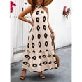 thumbnail image 2 of AURA Women Long Dress Halter Neck Sleeveless Casual Summer Dress Khaki Plus Size L–4XL, 2 of 5
