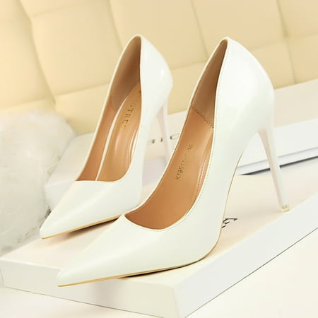 

Women‘s Pointed Toe Super High Heels Solid Color Stiletto Heels Sexy Slip On Pumps