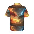 thumbnail image 3 of Daiia Red And Blue Fire Dragon B Hawaiian Shirt for Men Gentle Cotton Regular Short Sleeve Casual-Medium, 3 of 9