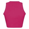 thumbnail image 4 of Solid Color Cropped Tank Top Sleeveless Round Neck Casual Summer Vest for Women, XXL, Hot Pink, 4 of 5