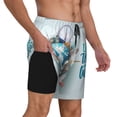 thumbnail image 3 of Goofa Let's go Travel Around the World Printed Men's Swim Trunks Board Shorts Quick Dry Mens Swimming Trunks with Compression Liner,Breathable Fit Hawaii Beach Shorts-Large, 3 of 9