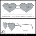 thumbnail image 3 of Womens Hippie Bubbly Heart Shape Half Rim Metal Lolita Sunglasses Red - Black, 3 of 7