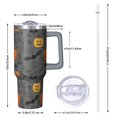 thumbnail image 2 of Gray Halloween Pumpkins Bats and Faces Tumbler with Handle and Lid,40oz Double Wall Vacuum Insulated Tumbler,Cups Gift for Women and Men, 2 of 7