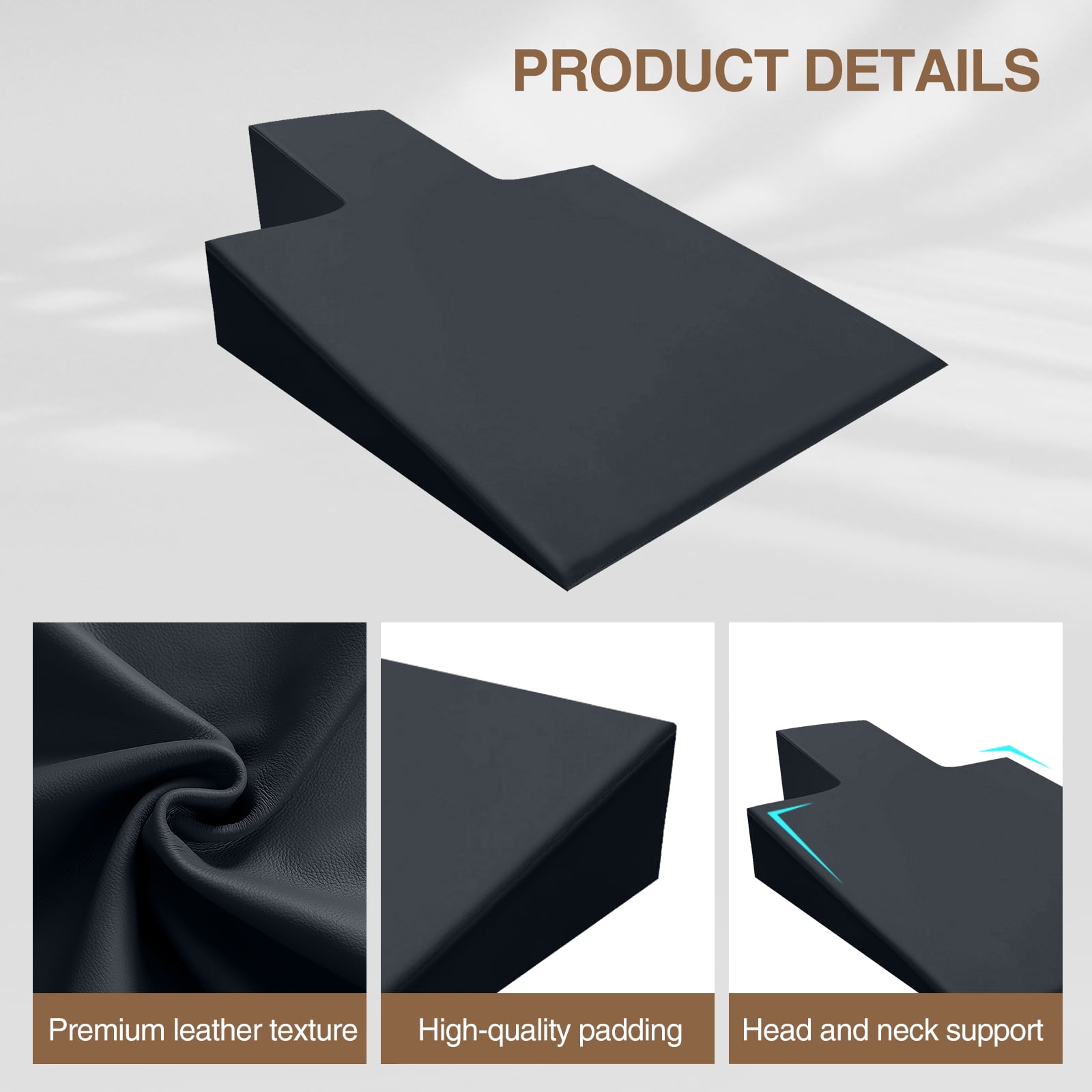 Large Upholstered Pilates Wedge for Pilates Reformer, Exercise Equipment for Pilates Reformer Machine, Reformer Accessories for Floor Exercises, Ideal for Home Pilates and Studio Use, Black