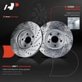 thumbnail image 5 of A-Premium 10.83 inch Front Drilled and Slotted Disc Brake Rotors + Ceramic Brake Pads Kit Compatible with Select Pontiac, Scion and Toyota Models - Vibe, xD, Corolla, Matrix, 6PCS, 5 of 8