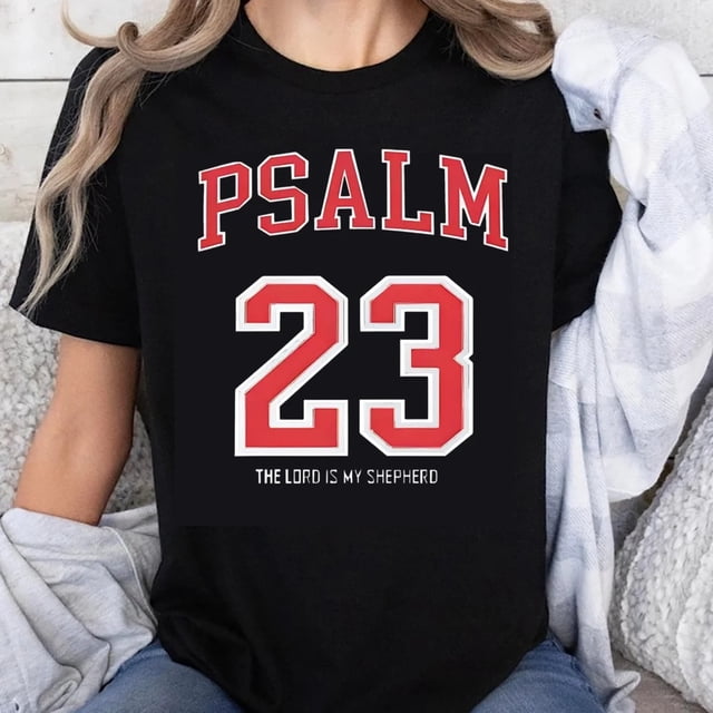 Playera de Mujer 100% Algodón "El Señor es mi Pastor" Salmo 23 - Diseño Cristiano con Versículo Bíblico