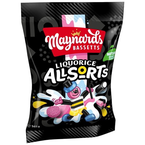 Maynards Bassetts Liquorice Allsorts Sweets Bag 165g, British Import (Pack of 6)