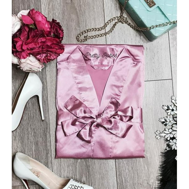 Pretty Robes Satin Silk Robe Kimono Robe Bridal Bridesmaid and Wedding Robe Pretty Robes