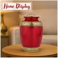 thumbnail image 5 of Handcrafted Aluminum Urn - Decorative Memorial Holder for Ashes and Remembrance (Wine Red & Pure Gold), 5 of 10