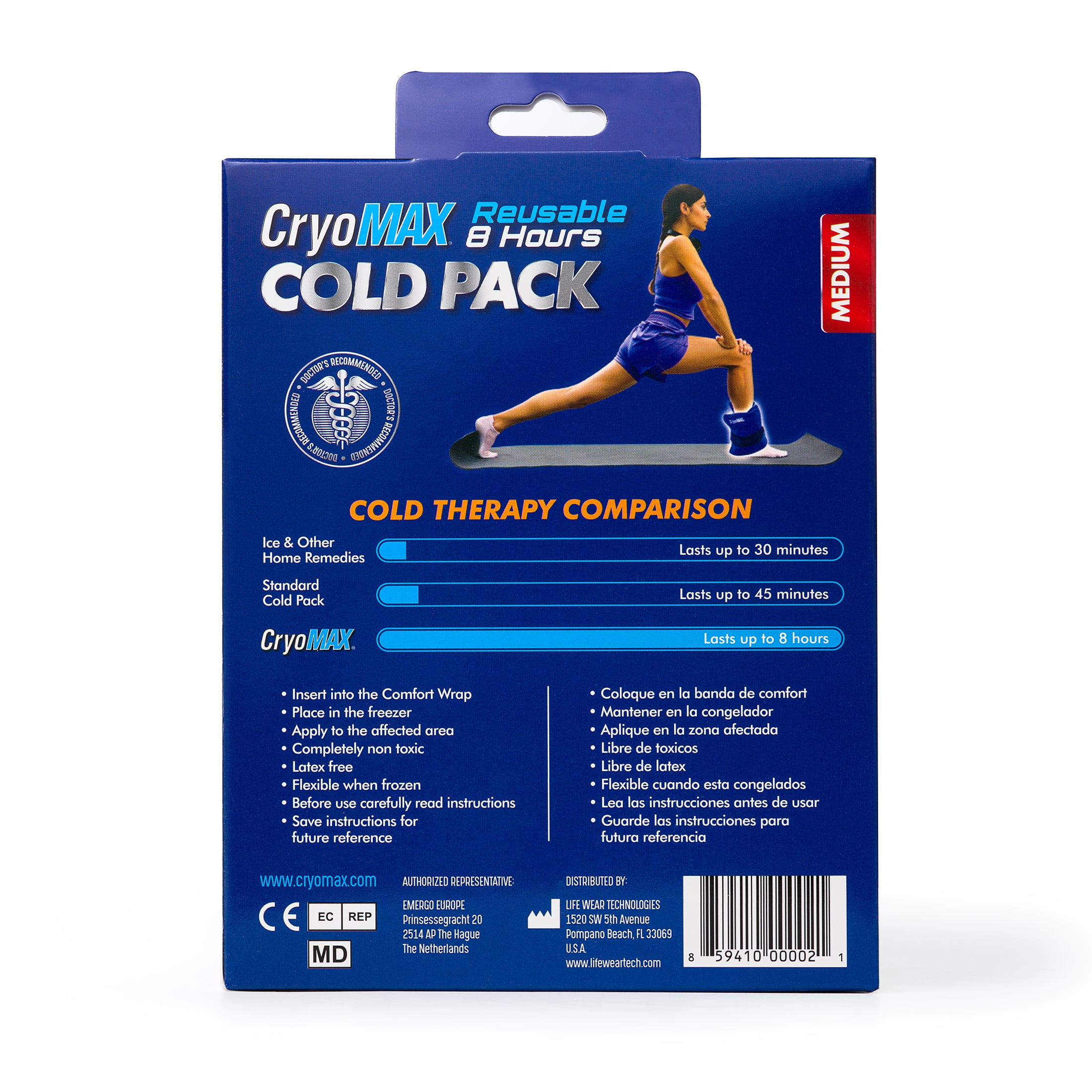 (3 pack) CryoMAX Medium 8-Hour Reusable Cold Pack Therapy