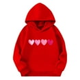 thumbnail image 2 of Eltusu Girls Valentines Hoodies, Comfort Loose Fit Heart Graphic Long Sleeve Pullover Sweatshirts Red Size 4-5 T, 2 of 4