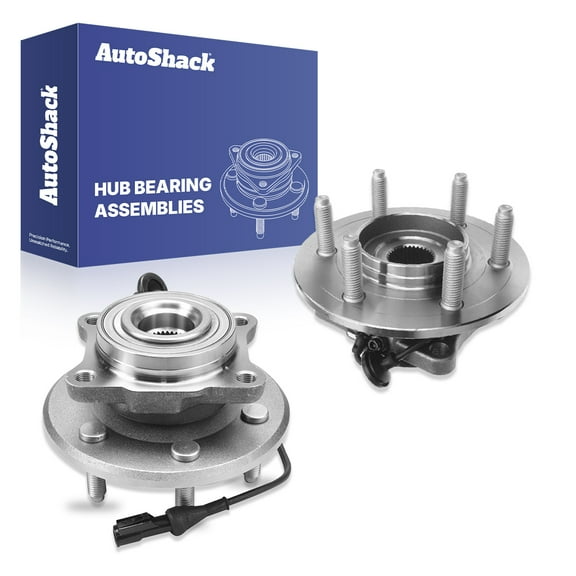 AutoShack Rear Wheel Hub Bearing Assemblies - Driver and Passenger Side for Ford & Lincoln, Expedition 2007-2010 Navigator 2007-2010, 4WD RWD V8 5.4L - 6-Lug, With ABS