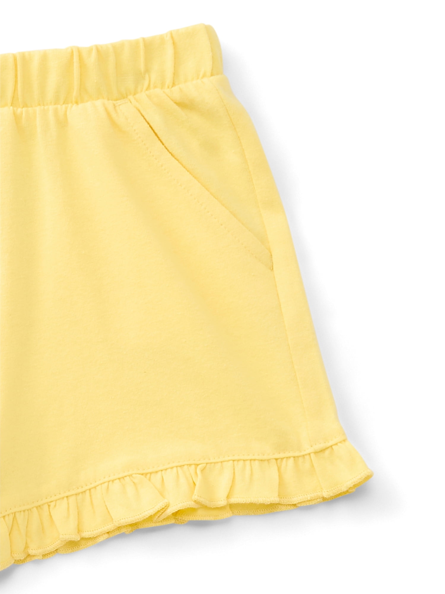 Wonder Nation Toddler Girls Ruffle Hem Shorts, 3-Pack, Sizes 18M-5T