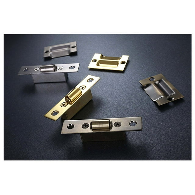 HLONK Attrape-Boule de Placard Porte en Acier Inoxydable 1 Ensemble Réglable avec Plaque de Frappe Finition Satinée Dorée