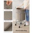 thumbnail image 4 of 29-Gallon Rolling Laundry Hamper with Steel Frame, 4 Casters & 2 Brakes, Includes Removable Bag, Camel Brown and Metallic Silver, 4 of 6