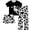 Cow, variant on Girls Pajamas Sets 3 Piece Short Sleeve Shirt Top Pants Shorts with Pockets Sleepwear 7-14 Years