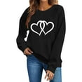 thumbnail image 6 of Valentine's Day Sweatshirt for Women Black Heart Graphic Oversized Gift for Her Casual Soft Fleece Top,Size L, 6 of 6