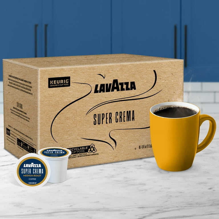Lavazza Coffee Pods, Super Crema, Medium Roast, 96 Keurig K-Cups