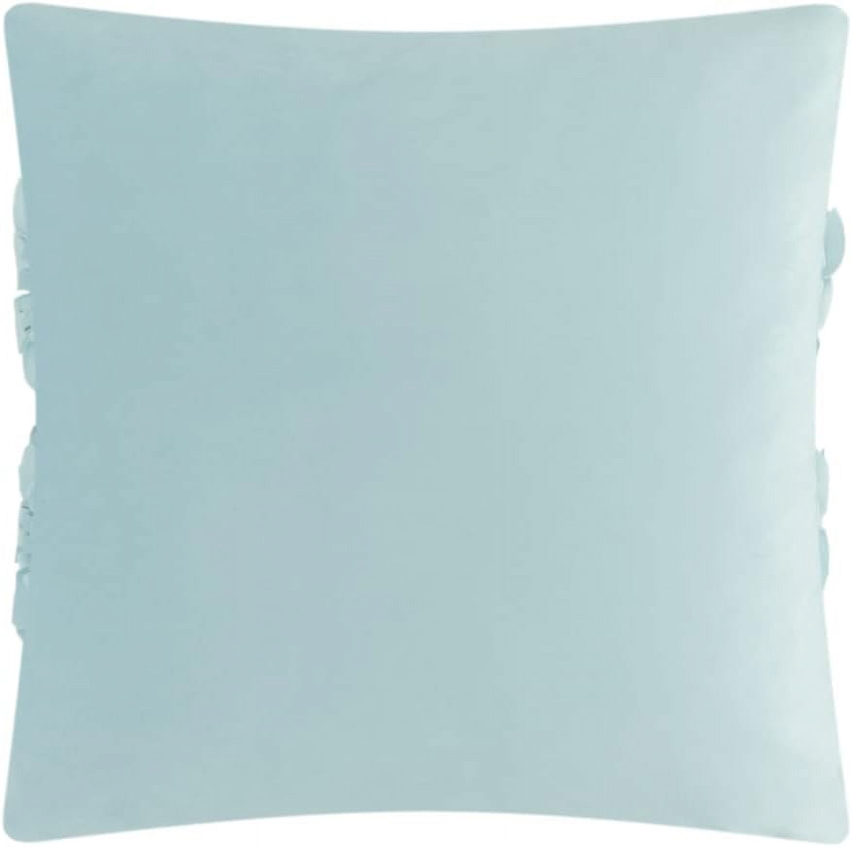 JWH Handmade 3D Flower Throw Pillow Covers Aesthetic Decorative Floral Accent Pillow Cases 18"x18"Light Blue for Sofa Couch Bedroom Decor