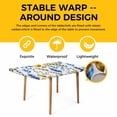 thumbnail image 4 of Watercolor Botanical Table Cloths for 6 Foot Rectangle Tables, Blue Yellow Leaves Floral Plants Spring Patio Waterproof Elastic Fitted Tablecloths, Washable Rectangular Table Cover for Camping, 4 of 8