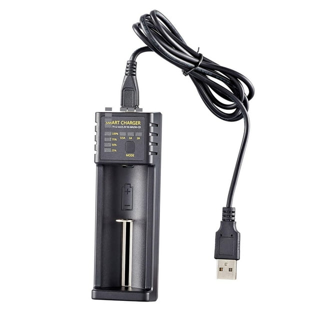 de universal 18650 de litio de 3,6 V / 3,7 V , 10400/14500/14650 18350/18500/18650, Una ranura recargable inteligente