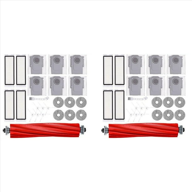 2Conjunto para Aspiradora Robot para Q S/Q MaxV/Q Pro, Cepillo Lateral Principal, Filtros HEPA, Paño de Fregona, Bolsas para Polvo