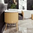 thumbnail image 3 of Eviva Haven 55"W x 22"D Oak Freestanding Bathroom Vanity with White Solid Surface Integrated Sink Top, 3 of 7