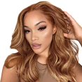 thumbnail image 1 of Peluca Keuet Blonde Highlight para cabello humano, 40 cm, 13 x 4, 5/27, balayage, 1 of 5