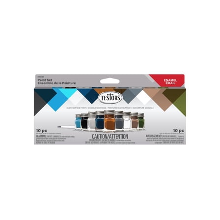 Testors Military Assorted Solvent-Based Paint Set Exterior and Interior 0.25 oz -