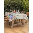 thumbnail image 2 of Easter Outdoor Tablecloth - 52x70 Inch Rectangle Dining Table Cover, Spring Grey Bunny Colorful Eggs Tree Butterfly Waterproof Outdoor Table Cloth with Umbrella Hole & Zipper for Picnic/Patio/Party, 2 of 7