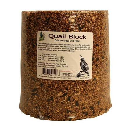 UPC: 0689076527538 | Sahuaro Seed Quail Bird Food Block Corn 15 lb.