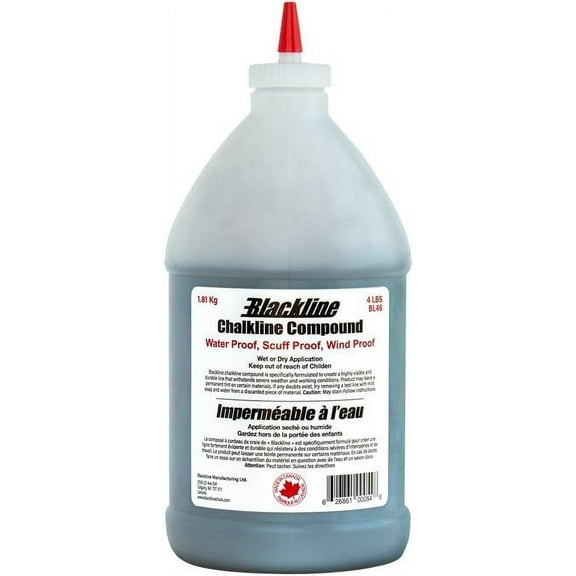 6 Pack Blackline BL46 Black Water Proof Chalk Line Compound - 4 lb Refill Bottle