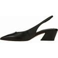 thumbnail image 3 of Franco Sarto Women's Black Leather A-Gena Slingback Pointed Toe Pumps 5M, 3 of 5