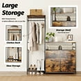 thumbnail image 5 of LLappuil Dresser with Hanging Rack & 6 Drawers with LED Lights, Vanity Table with Drawers for Bedroom,living room,Brown, 5 of 8