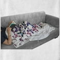 thumbnail image 5 of Butterflies Soft Flannel Fleece Throw Blanket, Various Different Wings Feminine Companionship Funny Animal Print, Cozy Plush for Indoor and Outdoor Use, 50" x 60", Blue Purple Pink, by Ambesonne, 5 of 5