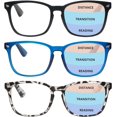 thumbnail image 1 of Progressive Multifocal Reading Glasses Blue Light Blocking Computer Glasses Spring Hinge Readers for Women Men, 1 of 7