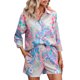 thumbnail image 1 of Traje de ocio para mujer Irfora Conjunto de pantalones cortos de camisa para mujer Camisa casual de manga larga con botones y pantalones cortos 2 piezas Irfora Traje de ocio para mujer, 1 of 5