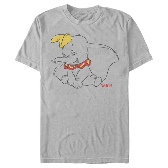 Men's Dumbo Sitting Cutely Graphic Tee Silver 3X Large