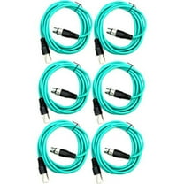 Seismic Audio SAXLX-6, 6 Pack of Green 6 Foot XLR Patch Cables