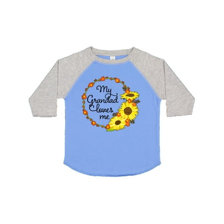 

Inktastic My Grandad Loves Me with Sunflower Wreath Gift Toddler Boy or Toddler Girl T-Shirt