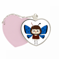thumbnail image 1 of Animal beautiful Colorful natural Insect uu Bolsa de viaje Mirror maquillaje corazón rosa, 1 of 4