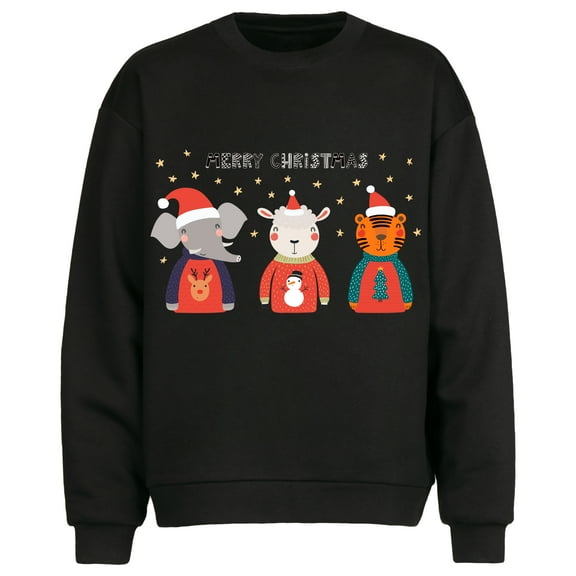 Merry Christmas Design Men's Round Neck Sweatshirt Pullover,Sizes S-2XL