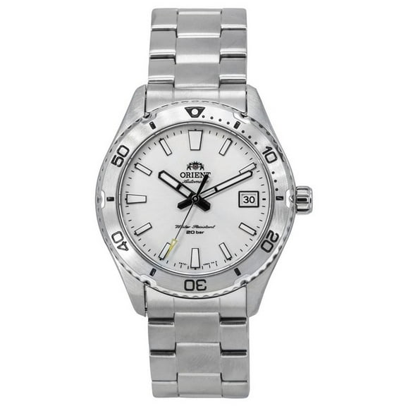 Orient Sports Mako Stainless Steel White Dial Automatic Diver's RA-AC0Q03S10B RA-AC0Q03S30B 200M Men's Watch