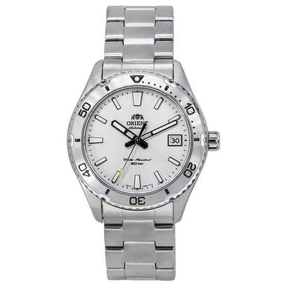 Orient Sports Mako Stainless Steel White Dial Automatic Diver's RA-AC0Q03S10B RA-AC0Q03S30B 200M Men's Watch
