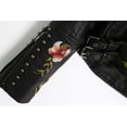 thumbnail image 4 of DoYBSelf Women Floral Print Embroidery Turndown Collar Pu Biker Leather Jacket, 4 of 5
