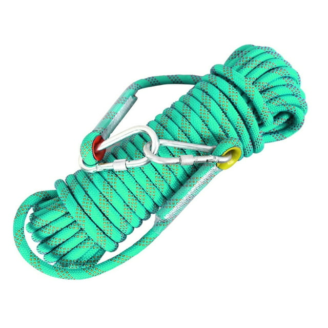 yeacher High-Strength 10mm Nylon Climbing Rope for Outdoor Adventures, Rescue, and High-Altitude Operations - Durable, Low Elasticity, 850kg Load Capacity - Green, 50m Length