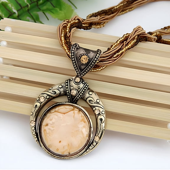 DESIGNICE Gold Leather Necklace Long Boho Layered Necklace Silver Hippie Choker Necklace Bohemian Jewelry for Women